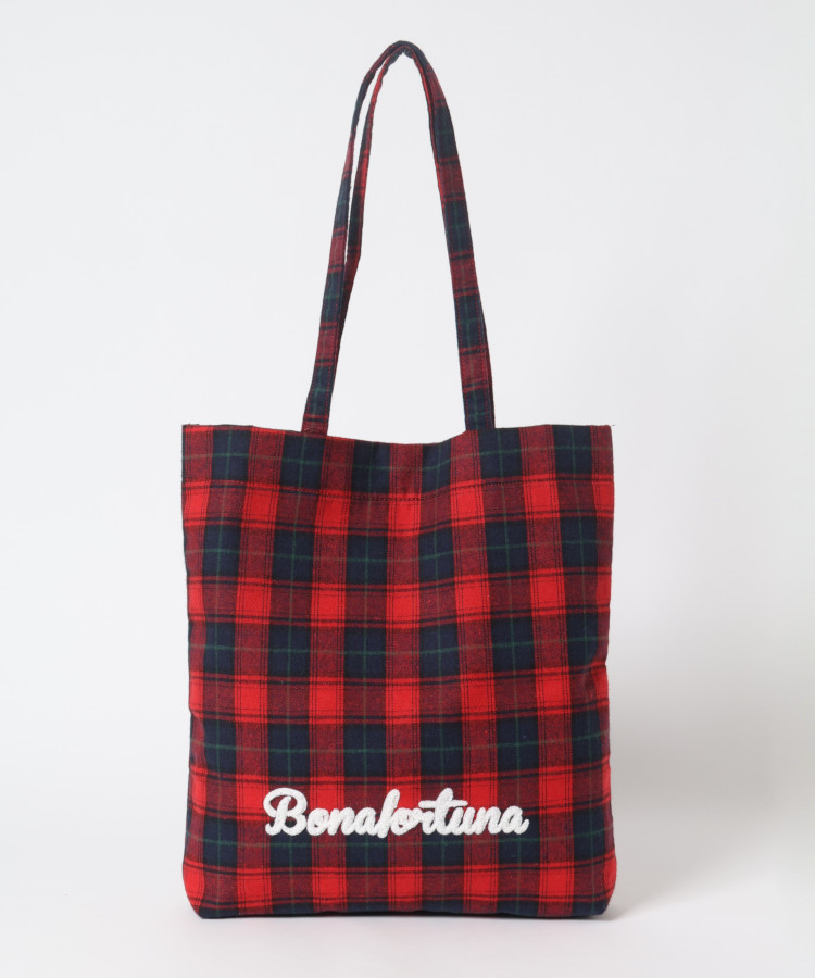 ロゴサガラ刺繍チェックトート