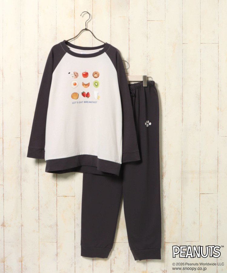 スヌーピー フォトミニ裏毛ルームウェア上下セット