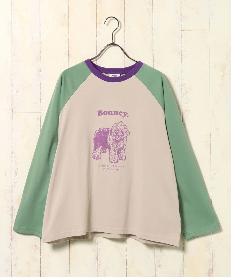 Bouncy.ラグランプリントロンT