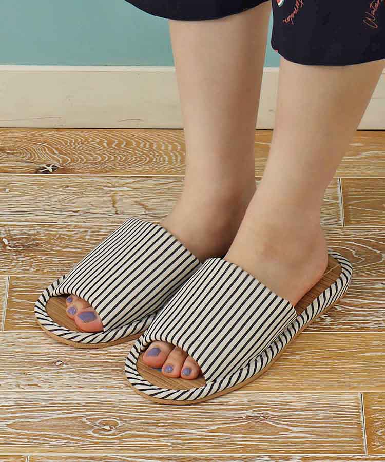 ≪SALE≫マルチストライプ竹スリッパL