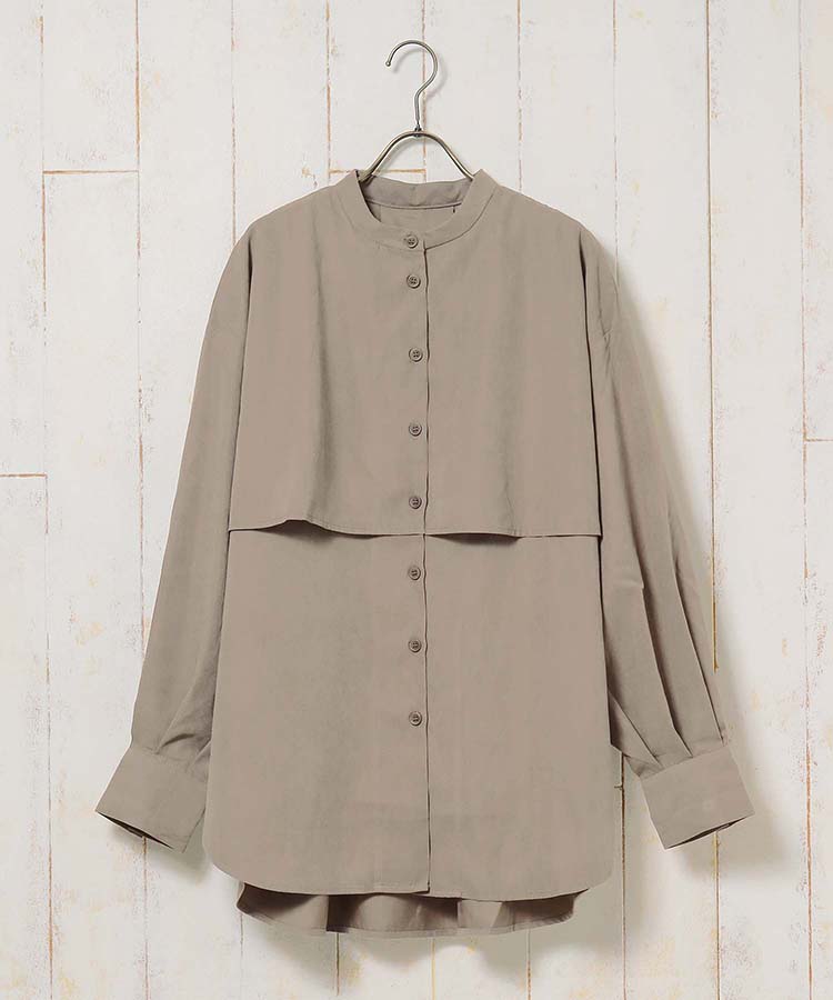 ≪SALE≫バックリボンノーカラーブラウス