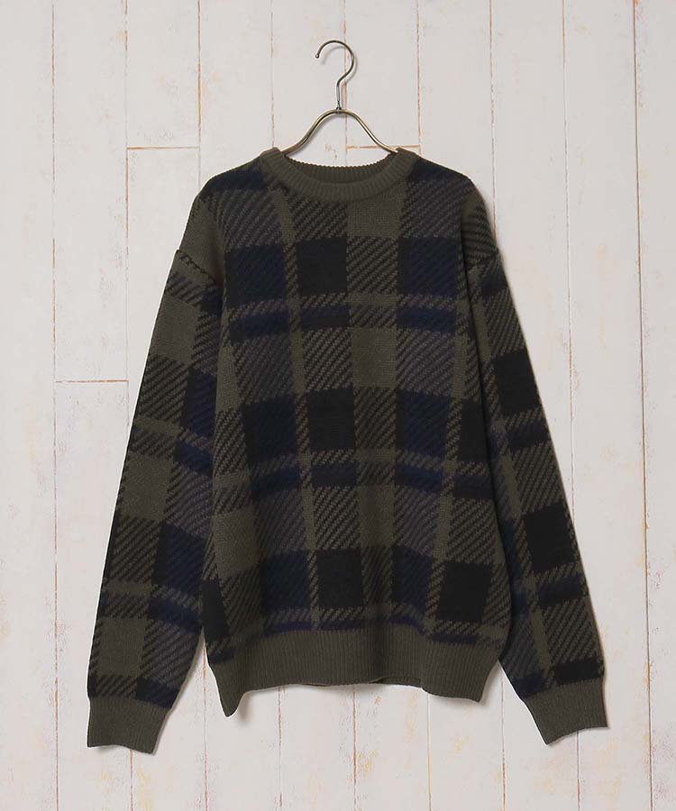 ≪OUTLET≫チェックニット