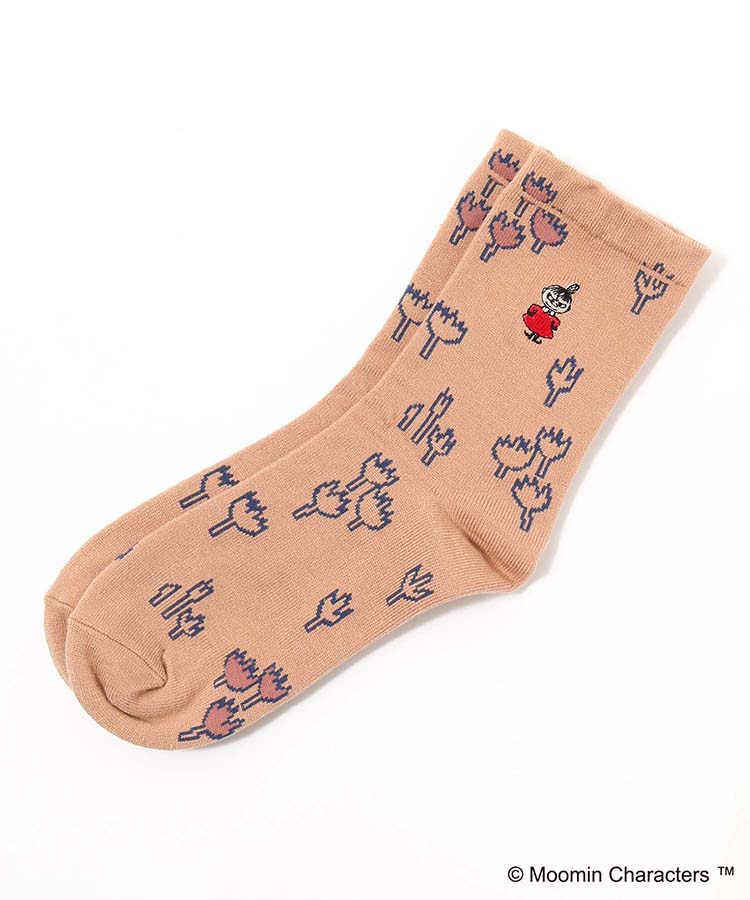 チューリップミイ刺繍ロークルーソックス