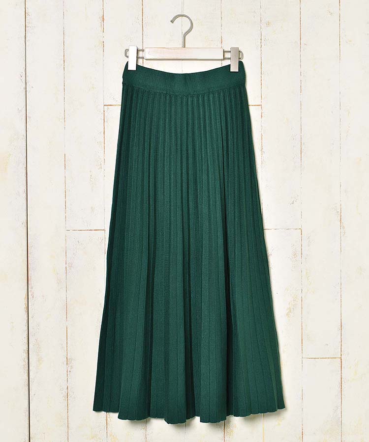≪SALE≫シンプルプリーツニットスカート
