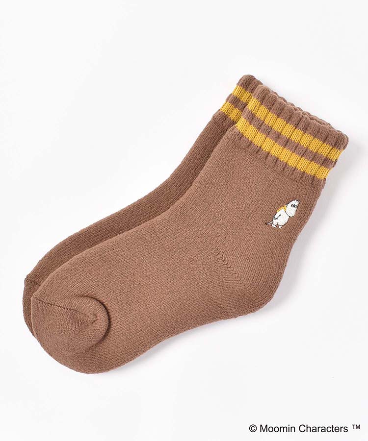 ムーミン刺繍ラインパイルルームソックス