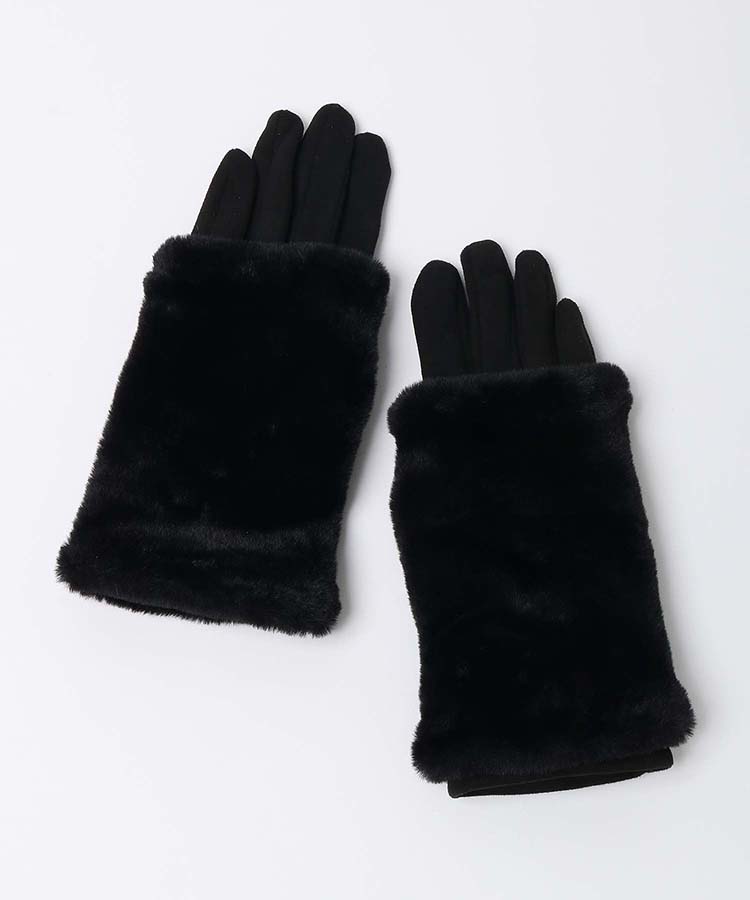≪SALE≫3wayフェイクスエードファーグローブ