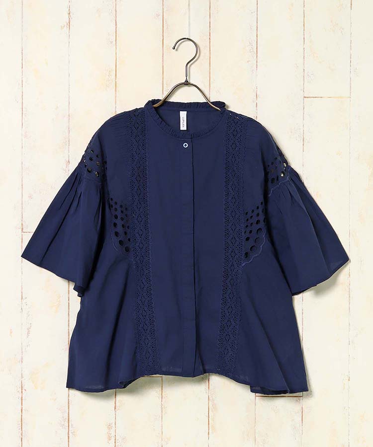 ≪SALE≫レースパッチワークフレアブラウス