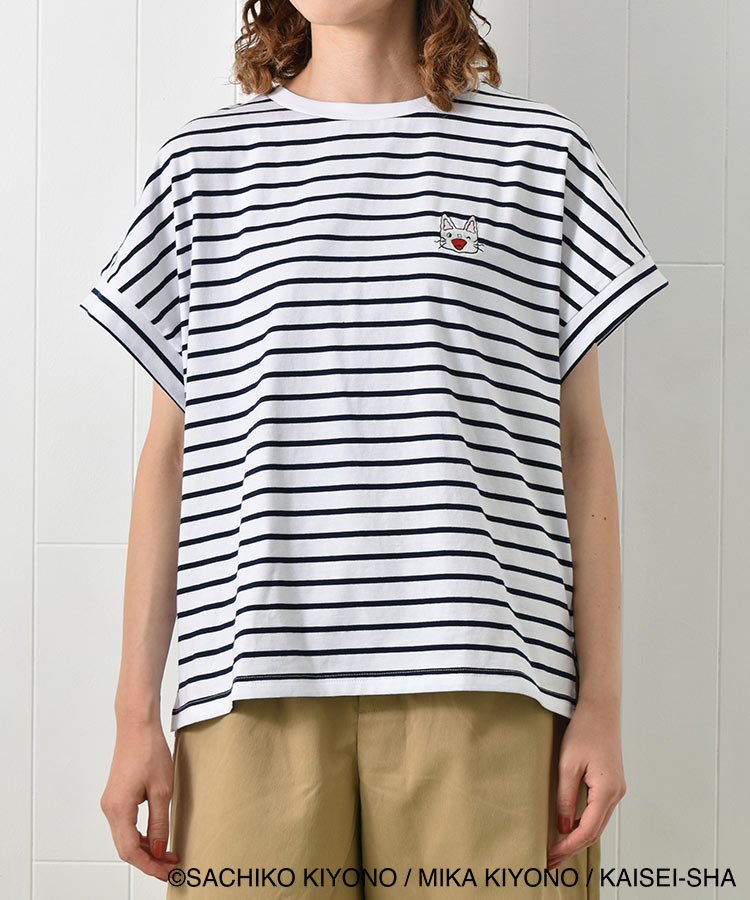 ノンタンボーダー刺繍Tシャツ