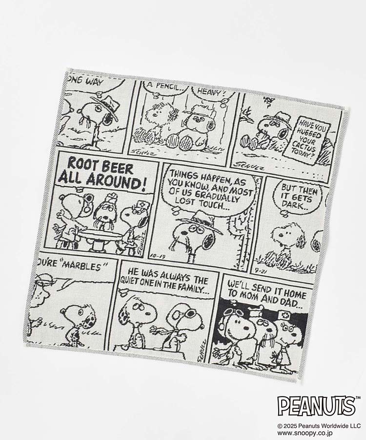 PEANUTSモノトーン3重ガーゼハンカチ