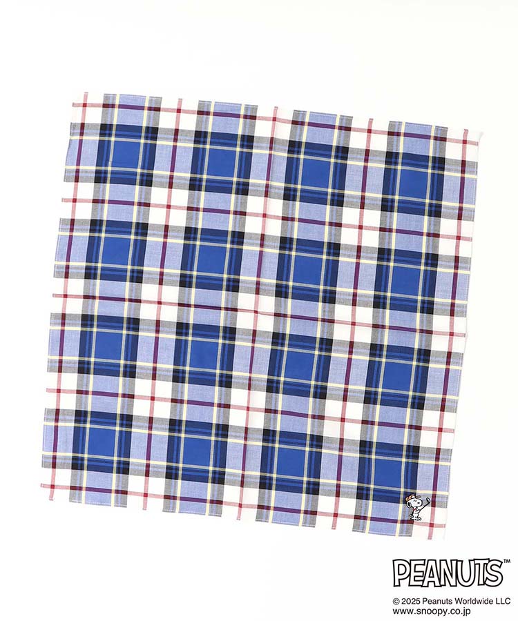 PEANUTSチェック大判ハンカチ