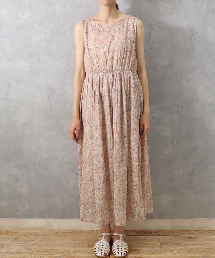 ≪SALE≫袖なし総柄ワンピース25NO4