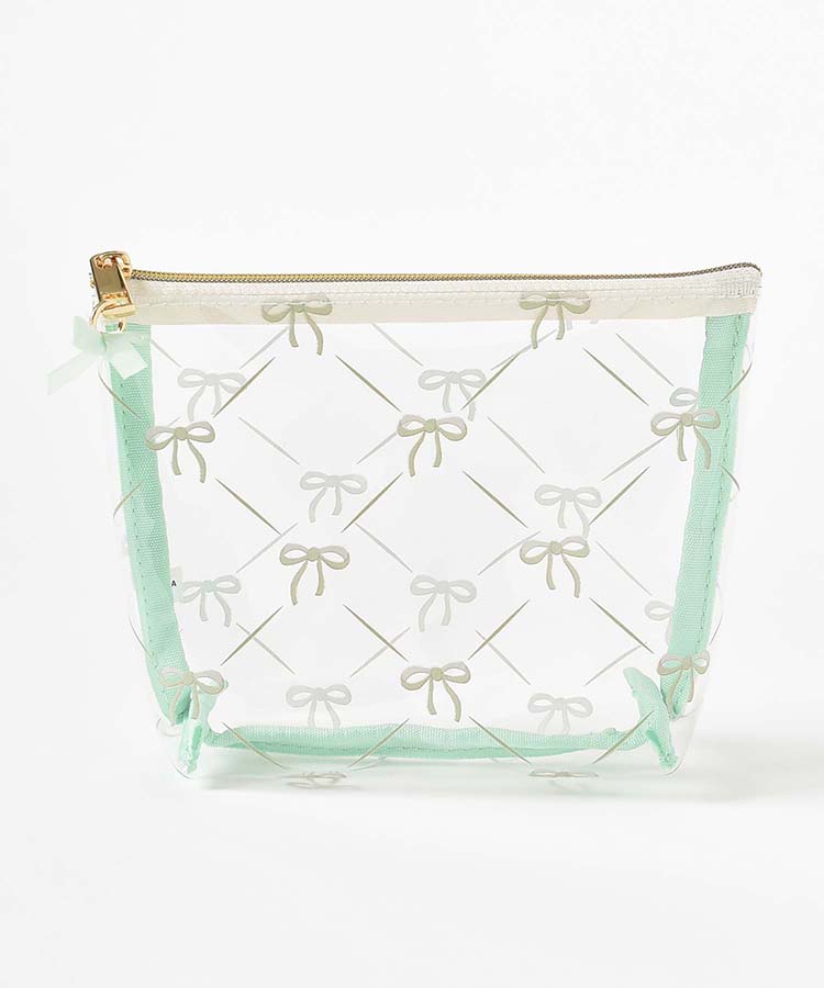 ≪SALE≫リボンクリア舟形ポーチ