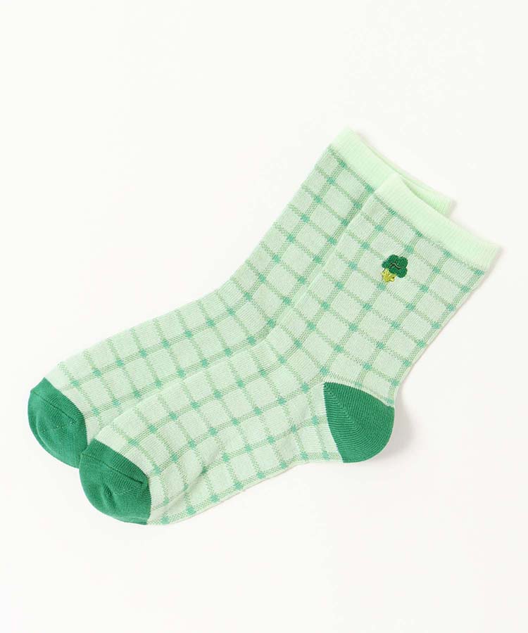 おやさい刺繍ロークルーソックス