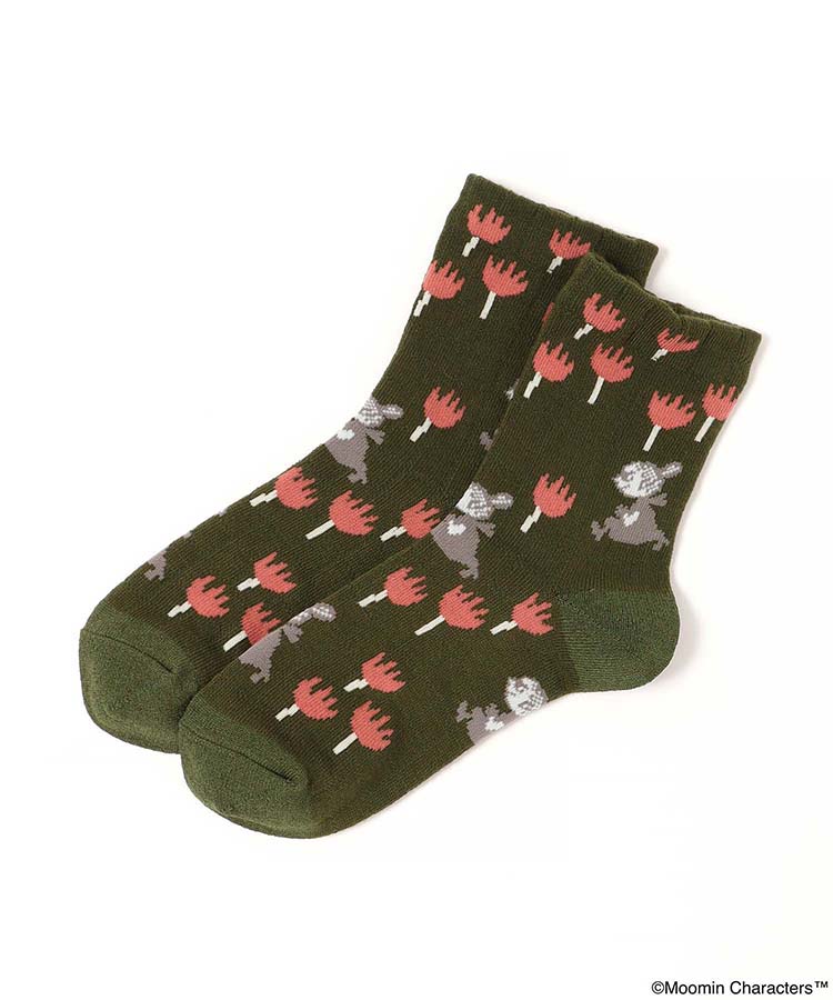 リトルミイ花柄ロークルーソックス