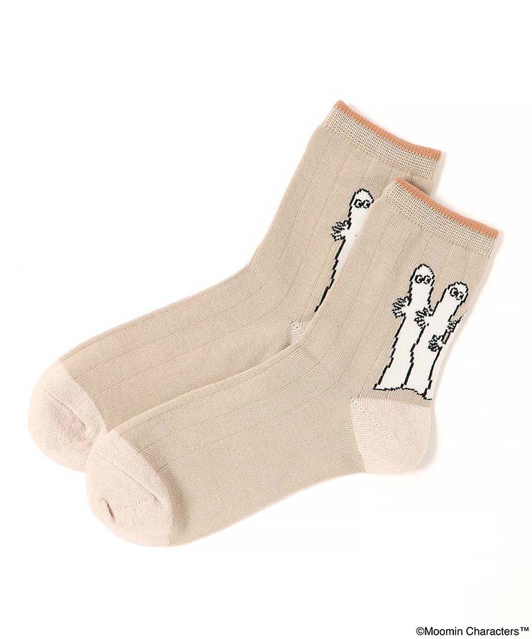 ニョロニョロバック柄ロークルーソックス