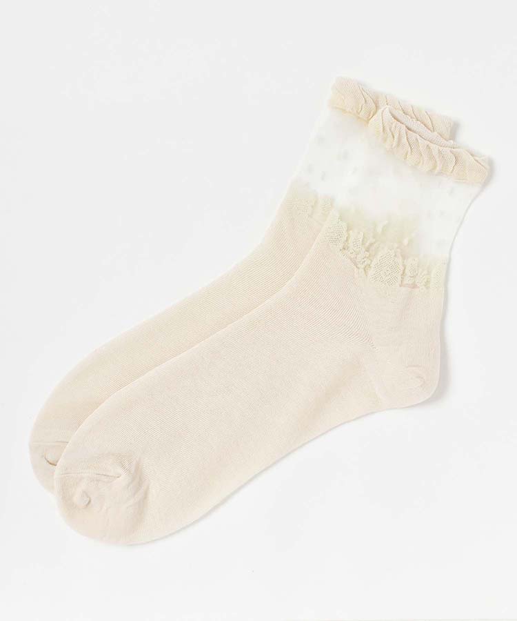 ≪SALE≫足首レースシースルーソックス