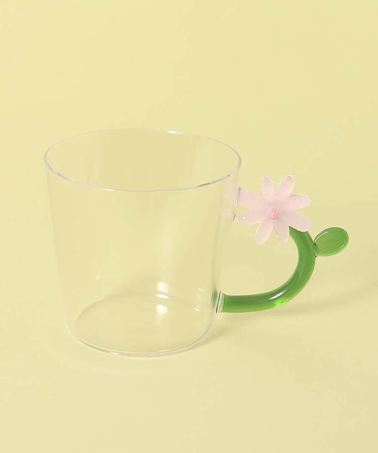 ≪SALE≫フラワーモチーフガラスマグ