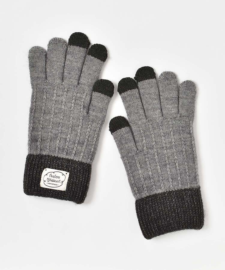 ≪SALE≫スマホタッチ配色ニットグローブ