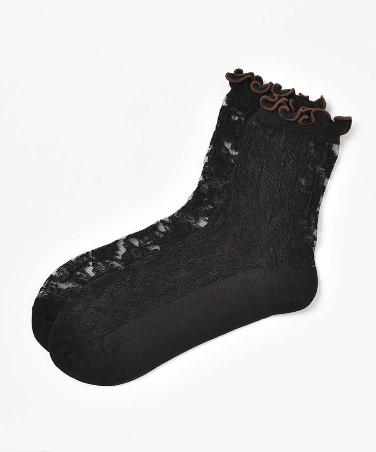 花総柄シアークルーソックス