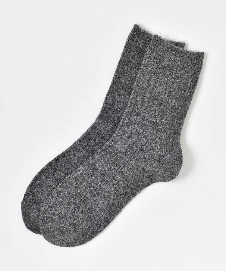 ソフトタッチ縄柄クルーソックス