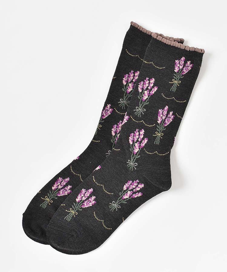 ラベンダーハイクルーソックス