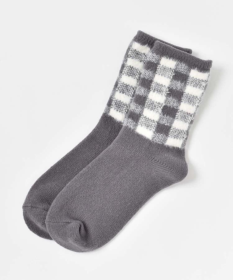 ギンガムチェッククルーソックス