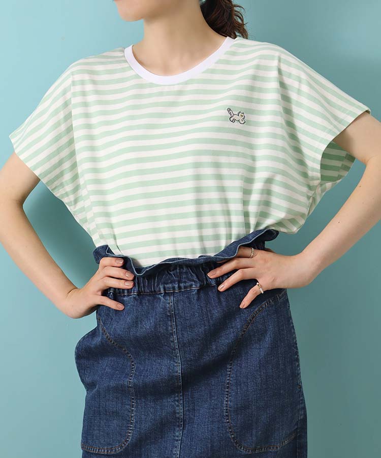CYILABO刺繍ボーダーTシャツ