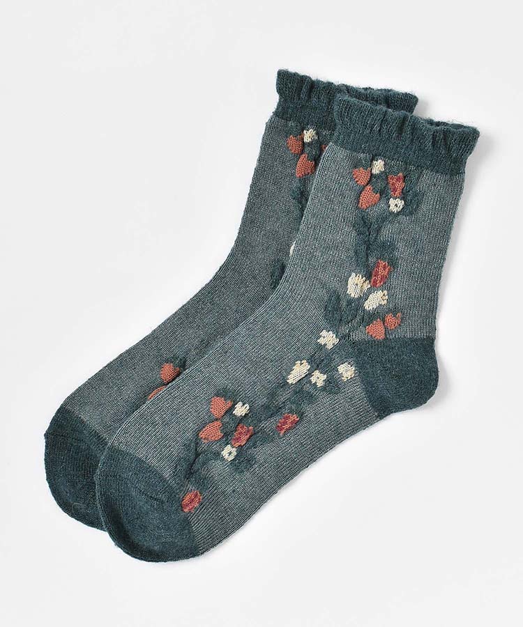 やわらかWゆったりイチゴロークルーソックス