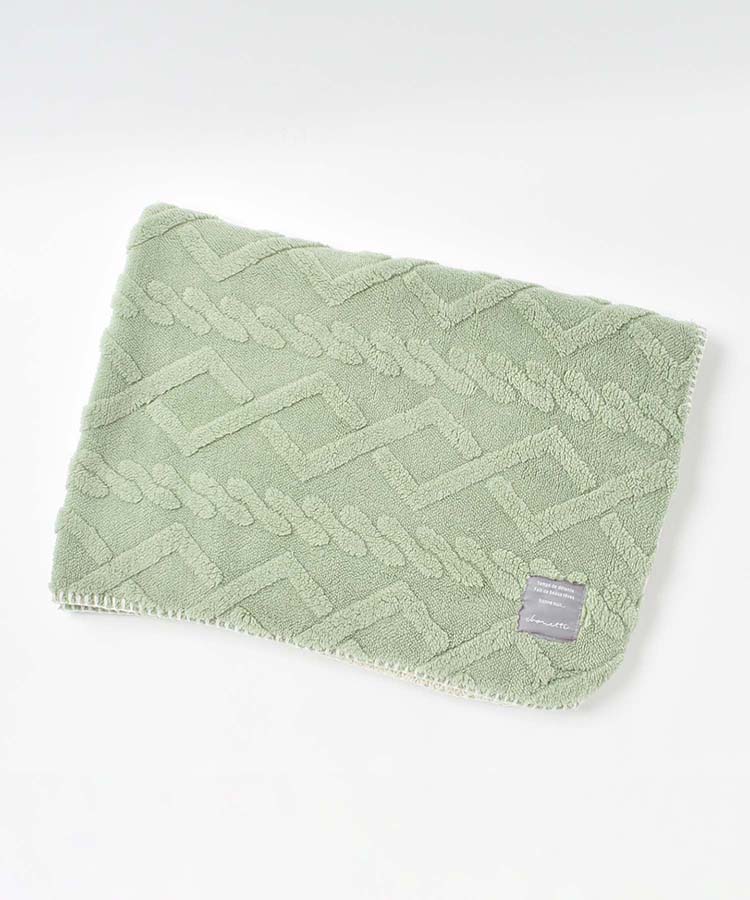 アラン編み風ボア3wayひざ掛け