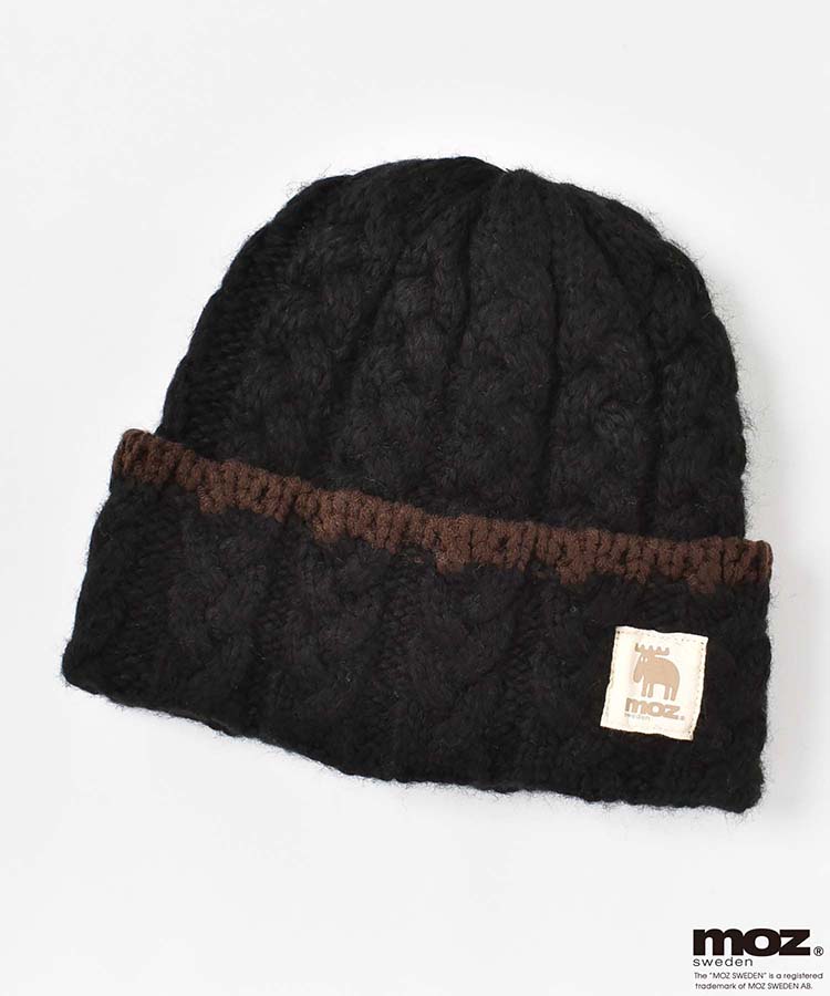 moz裏ボアケーブル編みニット帽
