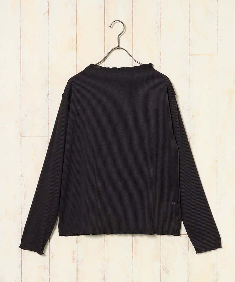 カットプリーツメローボトルネックプルオーバー
