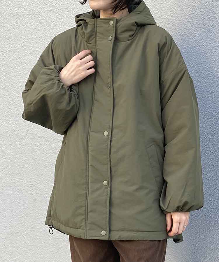 フード付きキルト中綿ブルゾン