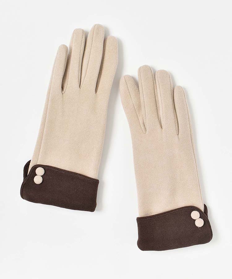 バイカラーボタングローブ