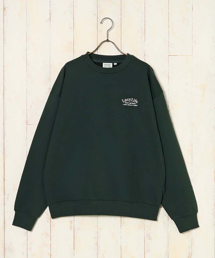 Lazyアニマル刺繍トレーナー