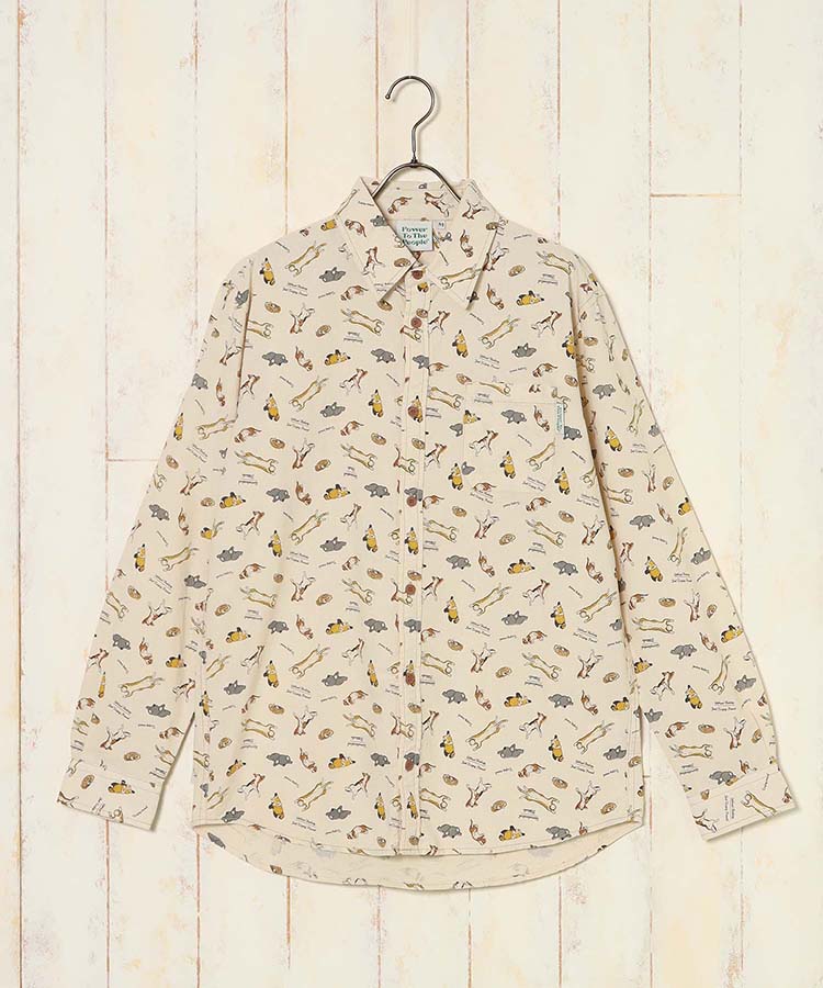 総柄プリントシャツ