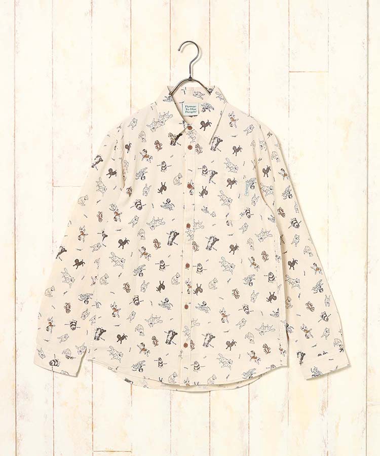 総柄プリントシャツ