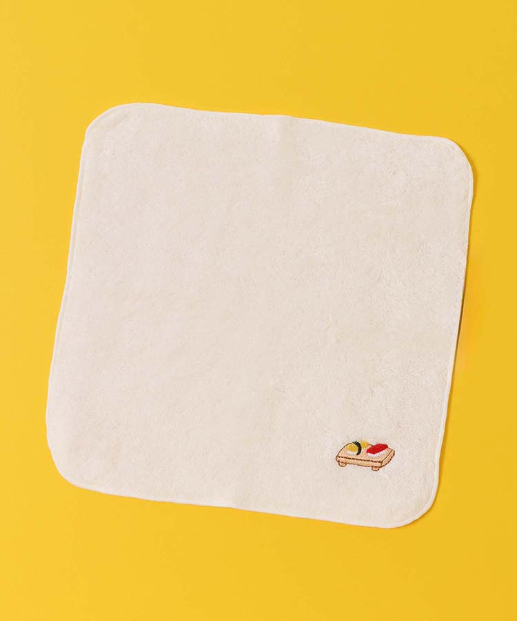 ふわふわたべものパイルハンカチ