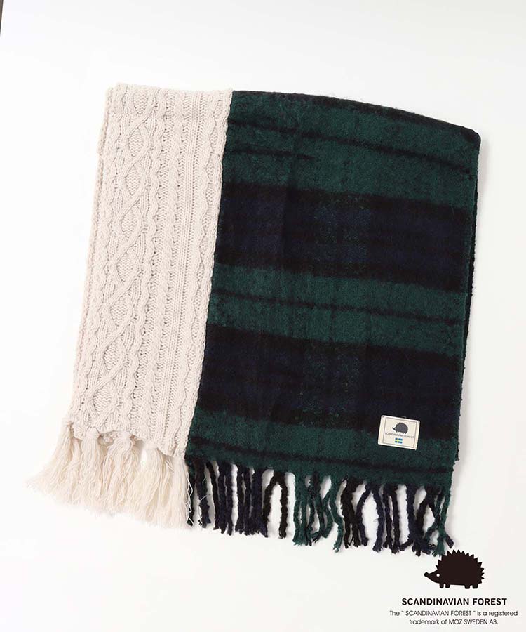 スカンジナビアンフォレスト  チェックニットストール
