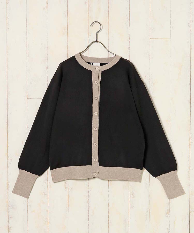 バイカラーカーディガン