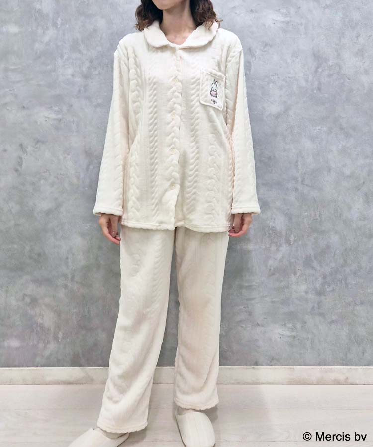 ミッフィーロープ柄前開きパジャマ上下セット