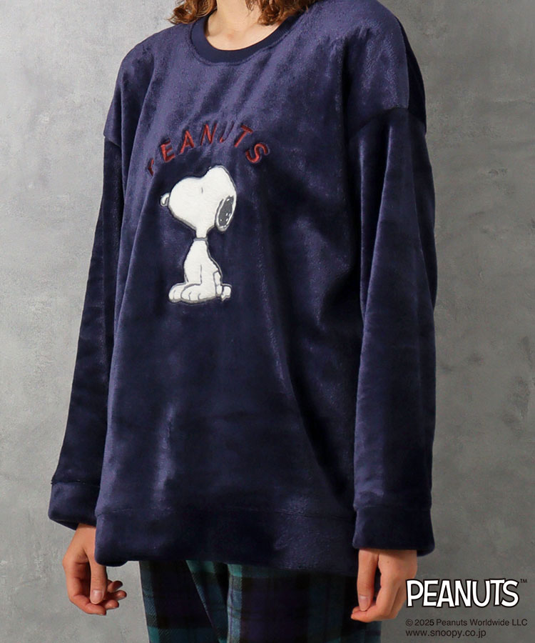 スヌーピーチェックルームウェア上下セット