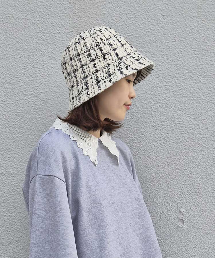 ラメツイードサーモハット