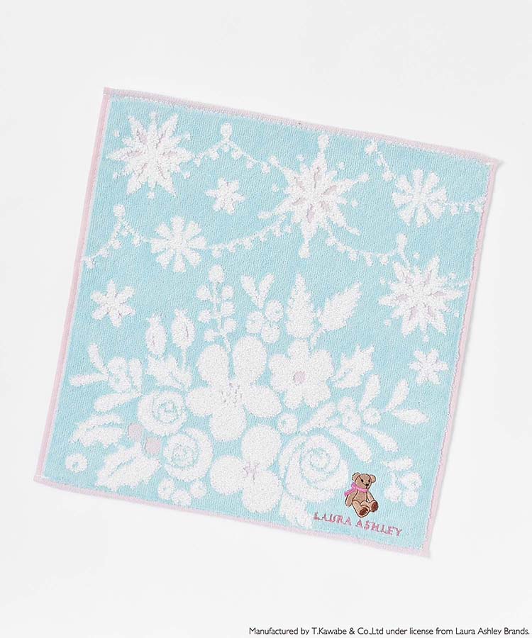 LAURA ASHLEYベアフラワータオルハンカチ