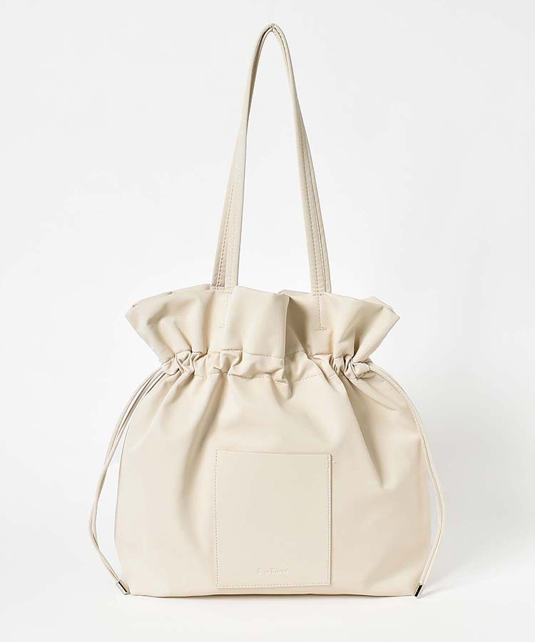 巾着フロントポケットトート