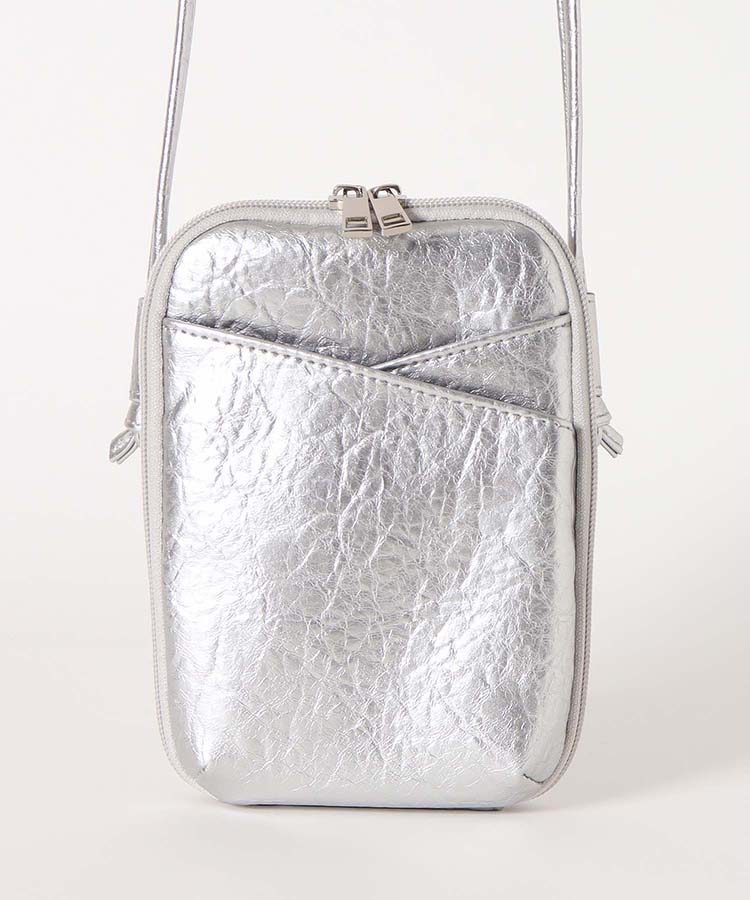 クラック風合皮スマホショルダー