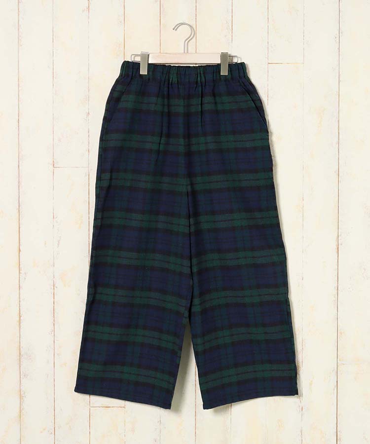 ネルチェック柄イージーパンツ