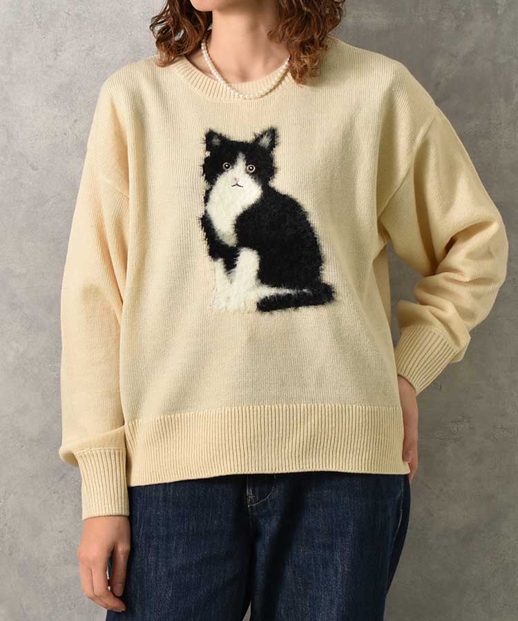 le petale Fluffy catニットプルオーバー