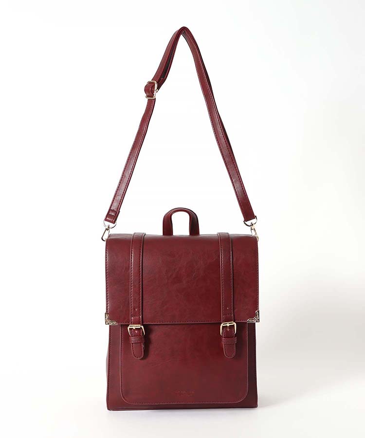 ベルト縦型サッチェルバッグ