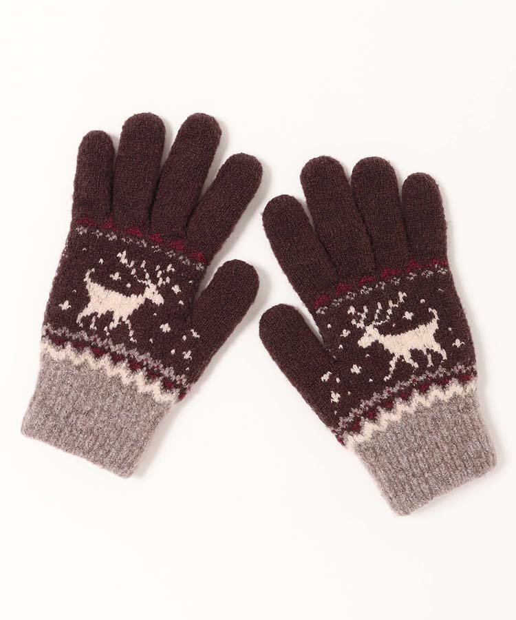 裏起毛トナカイニットグローブ