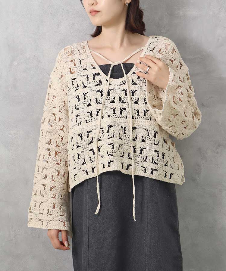 ≪SALE≫【WEB限定】クロシェ前後2wayトップス
